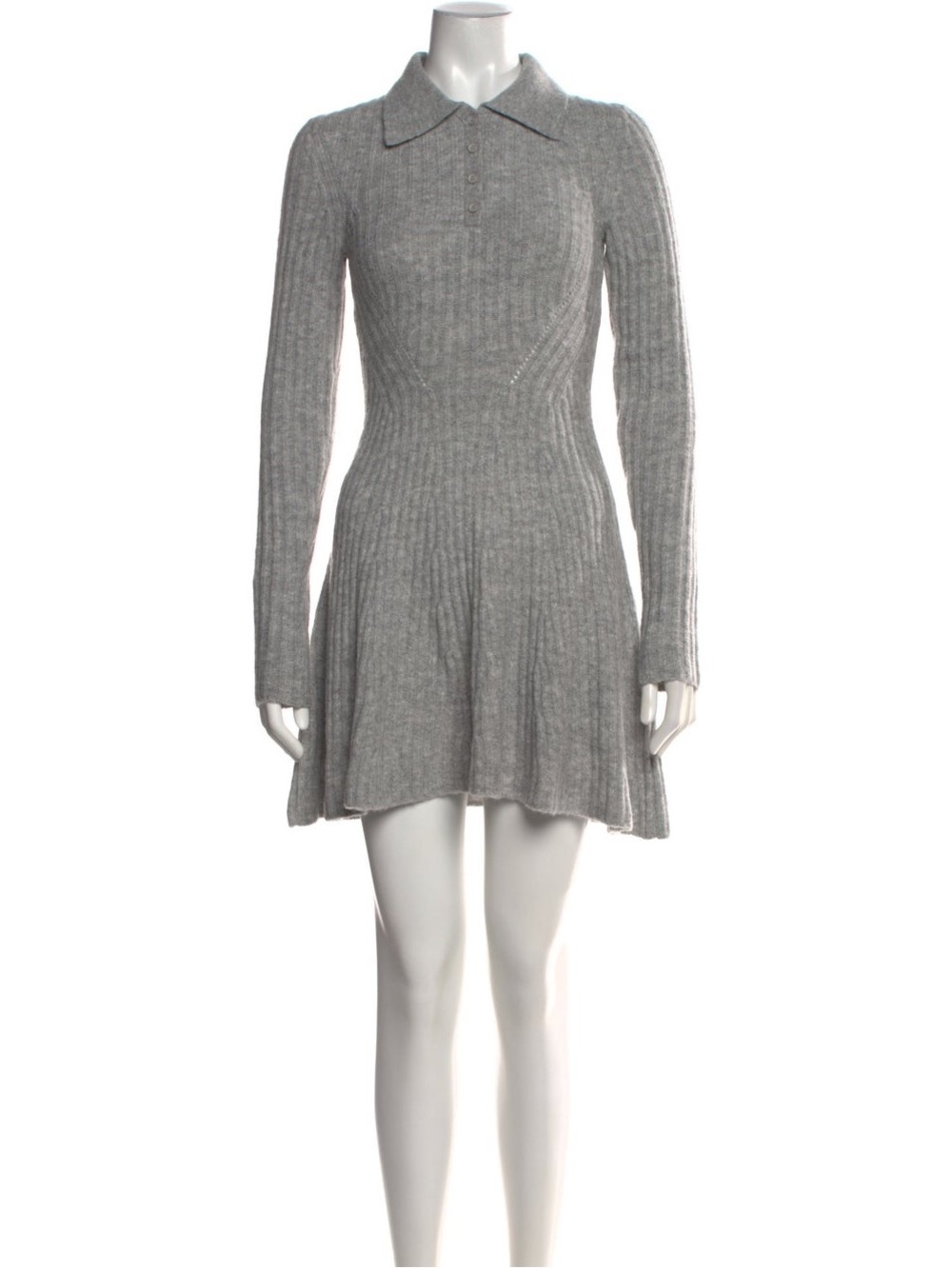 L'Academie Grey Collared Sweater Dress Like New Size S